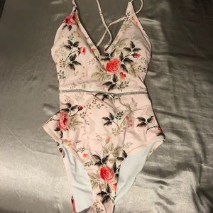 Cupshe Floral Onepiece Swimsuit